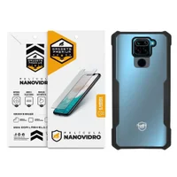 Kit Capa Dual Shock X E Pelicula Nano Vidro Para Xiaomi Redmi Note 9 - Gshield