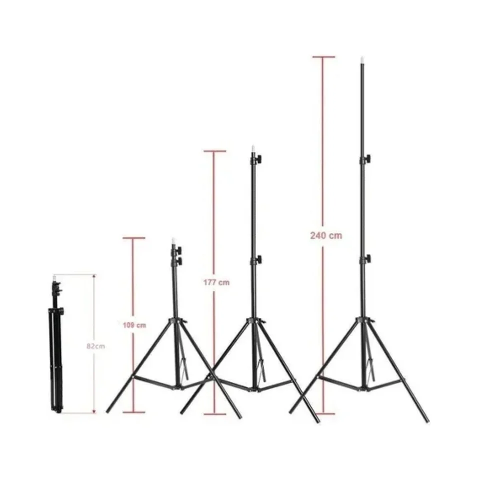 Imagem 3 de 4 do produto Tripé Para Led E Softbox 2.40 Metros Iluminação Profissional Nf