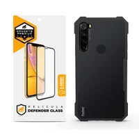 Kit Capa Dual Shock X E Pelicula Defender Glass Para Xiaomi Redmi Note 8 - Gshield