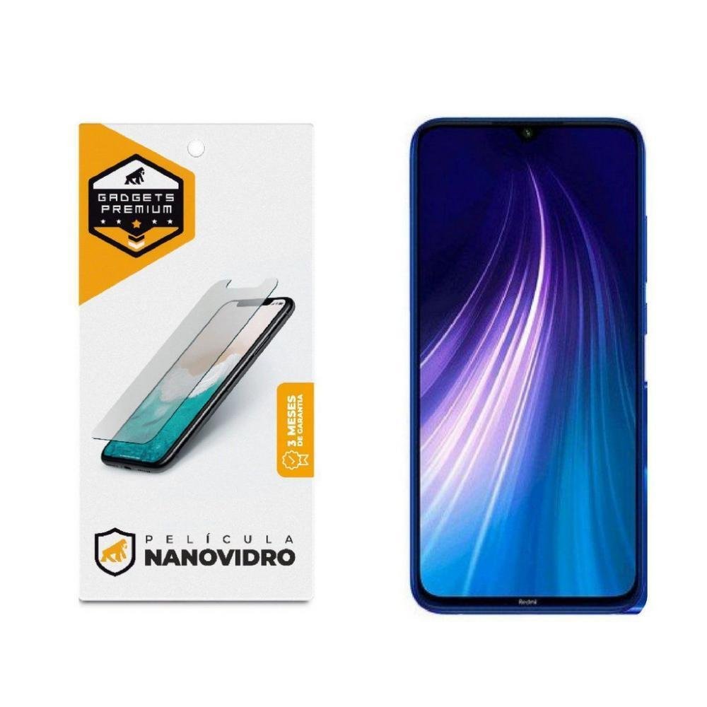 Imagem 2 de 3 do produto Kit Capa Defender Black E Pelicula Nano Vidro Para Xiaomi Redmi Note 8 - Gshield
