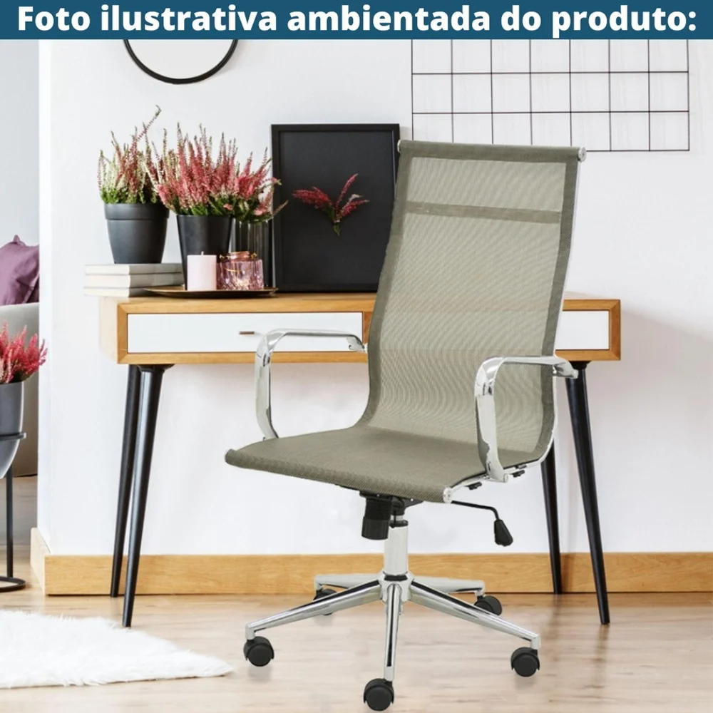 Imagem 5 de 5 do produto Cadeira De Escritório Alta Tela Sevilha-rivatti - Dourado