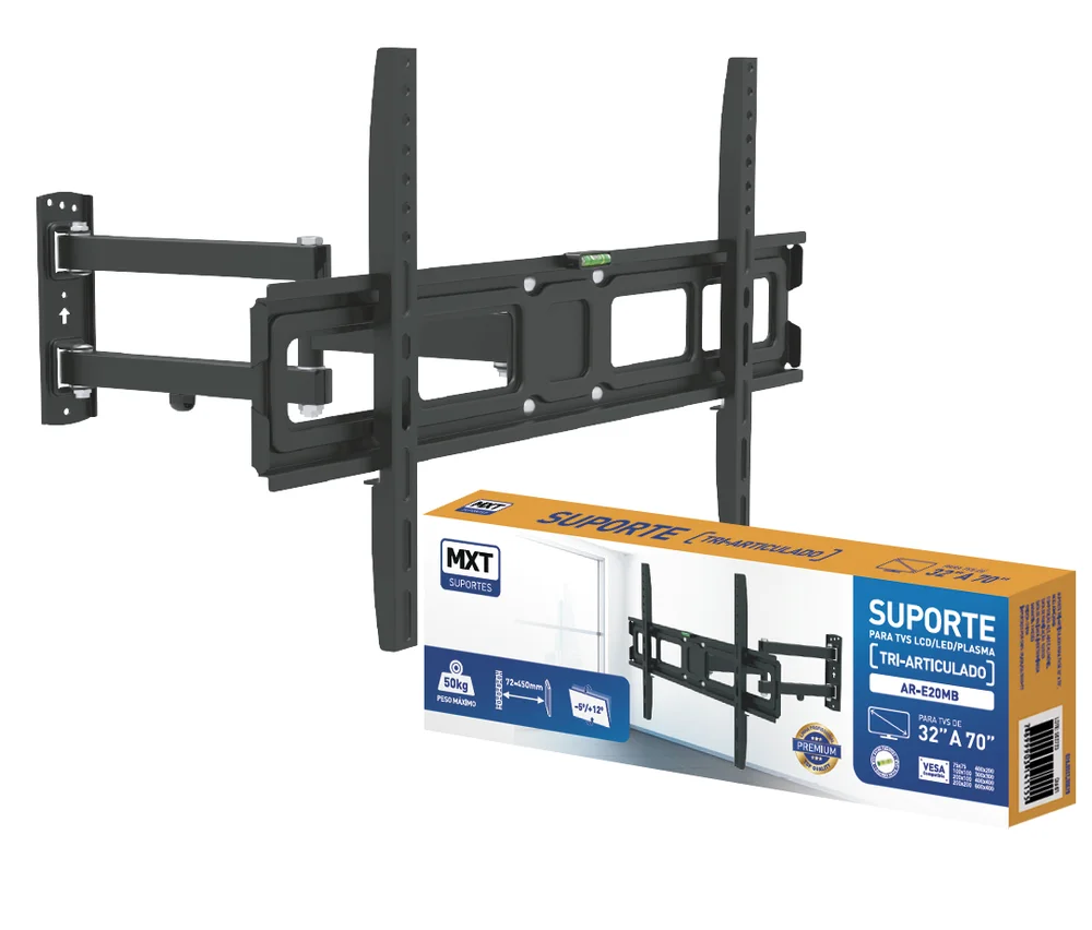 Imagem 5 de 5 do produto Suporte De Tv Lcd Led 4k Tri-articulado 32 A 70´´ Mxt Até 50kg Ar-e20mb