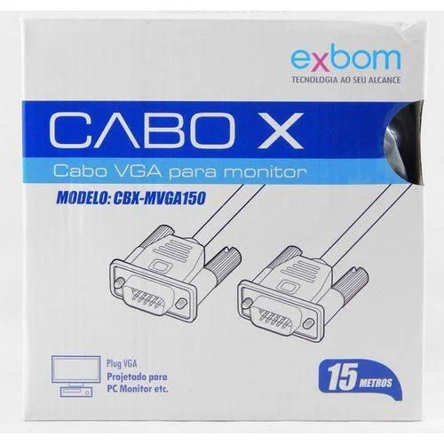 Imagem 3 de 5 do produto Cabo Vga 15 Mts Monitor Lcd Pc Projetor 15 Metros