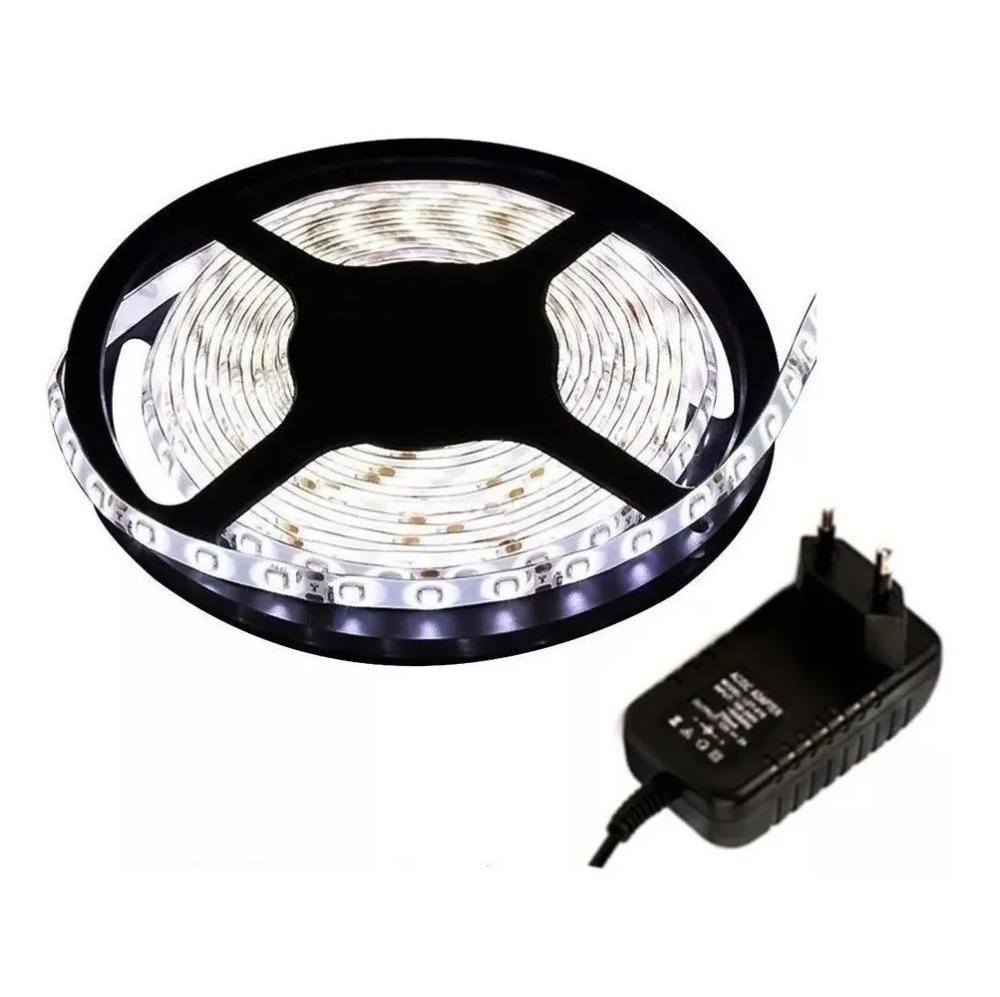 Kit Fita Super Led Branco Frio 5 Metros + Fonte 12v