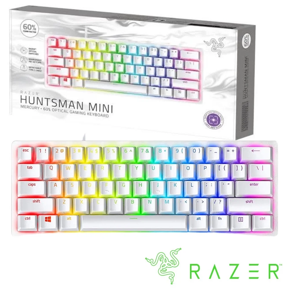 キーボード Razer Huntsman Mini Mercury 60% Teclado Razer Mecânico KaBuM