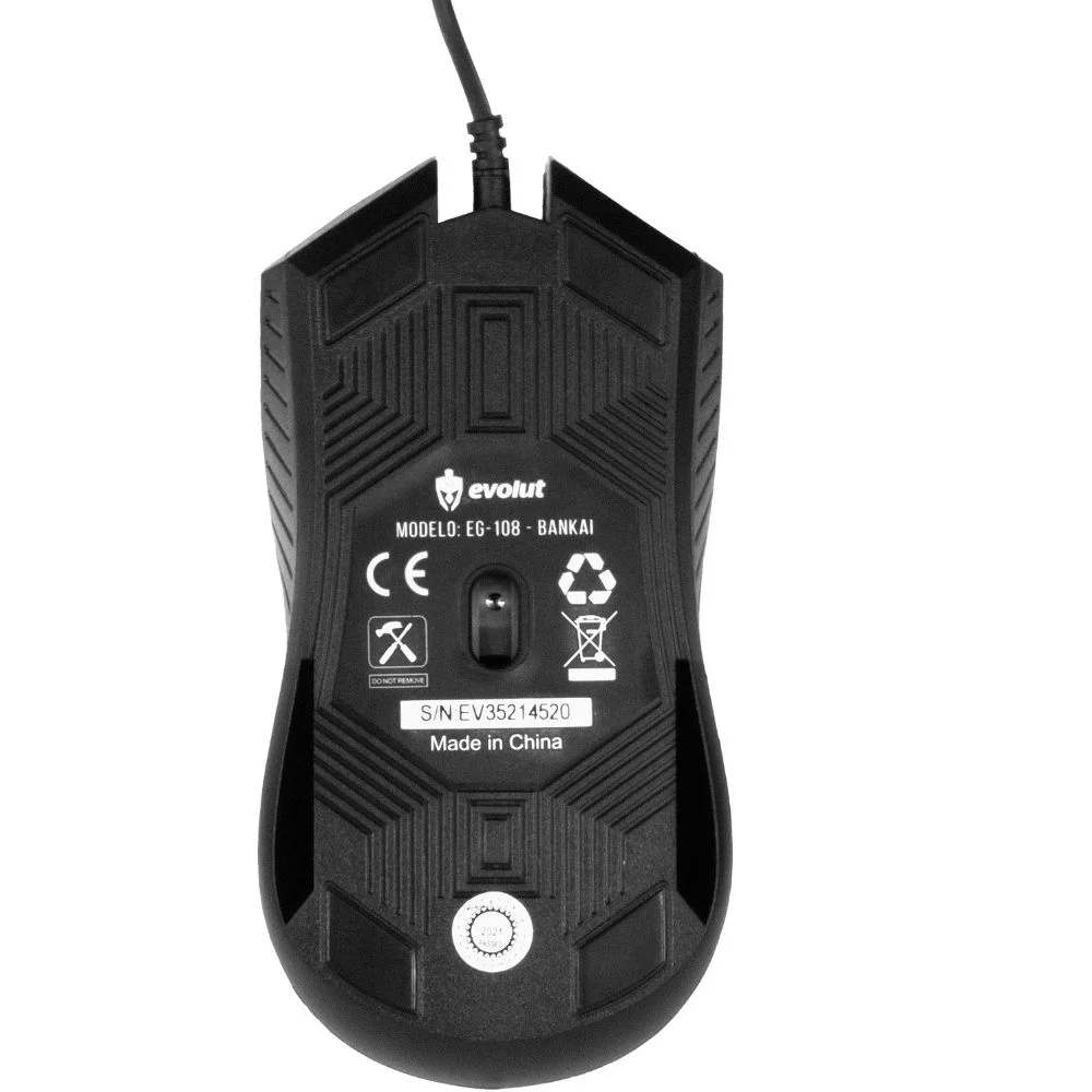 Imagem 3 de 5 do produto Mouse Gamer Evolut Bankai, LED Rainbow, 1200 DPI, Sensor Óptico -  Eg-108