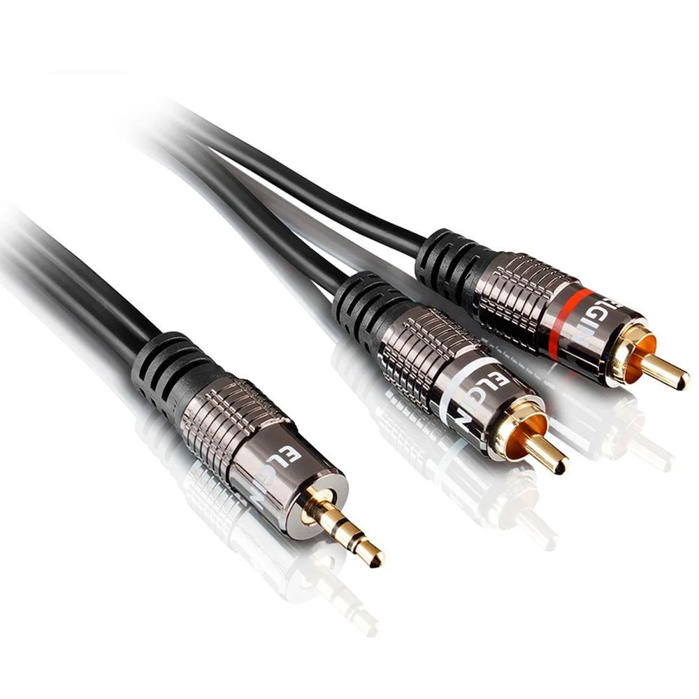 Imagem 3 de 3 do produto Cabo De Áudio P2 Para 2 Rca Stereo - 1.5 Metros - Preto - Elgin (p2 M X 2 Rca M) - 46rcaudiorca