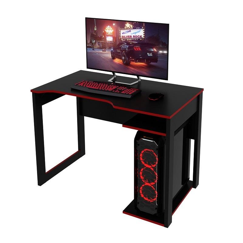 Mesa Gamer Tecno Mobili Escrivaninha Home Office Nicho, Preto com Vermelho