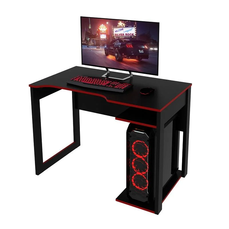Mesa Gamer Tecno Mobili Escrivaninha Home Office Nicho, Preto com Vermelho