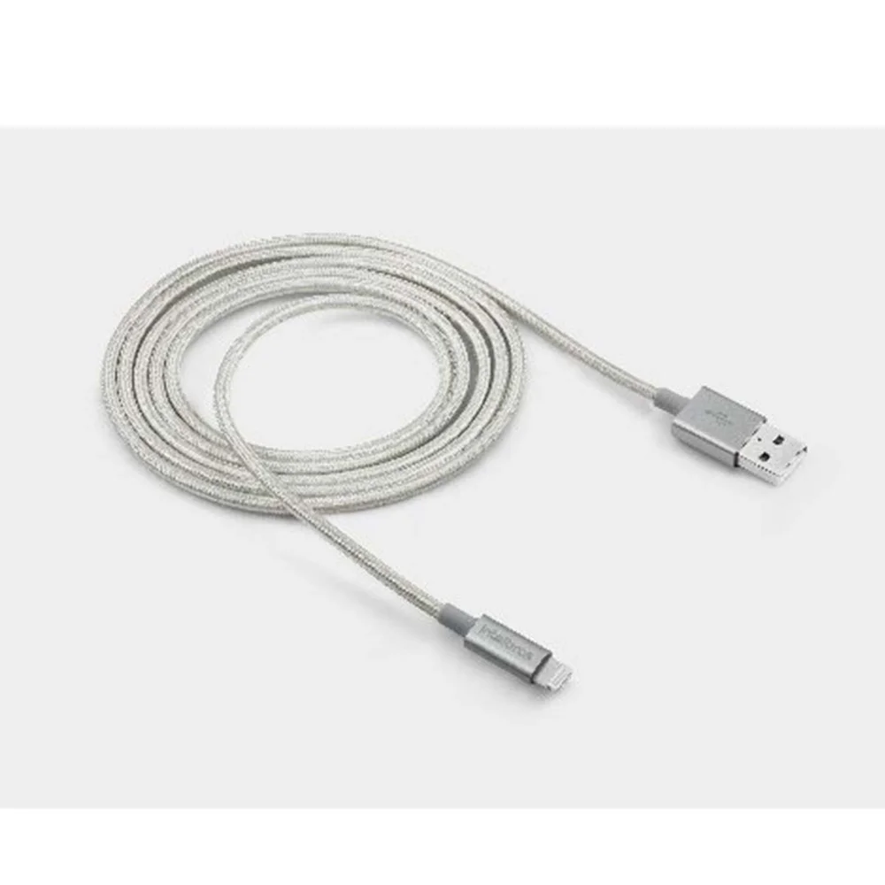 Imagem 3 de 5 do produto Cabo Usb Ligthning 1.5m Nylon Branco Eucl 15nb  Intelbras