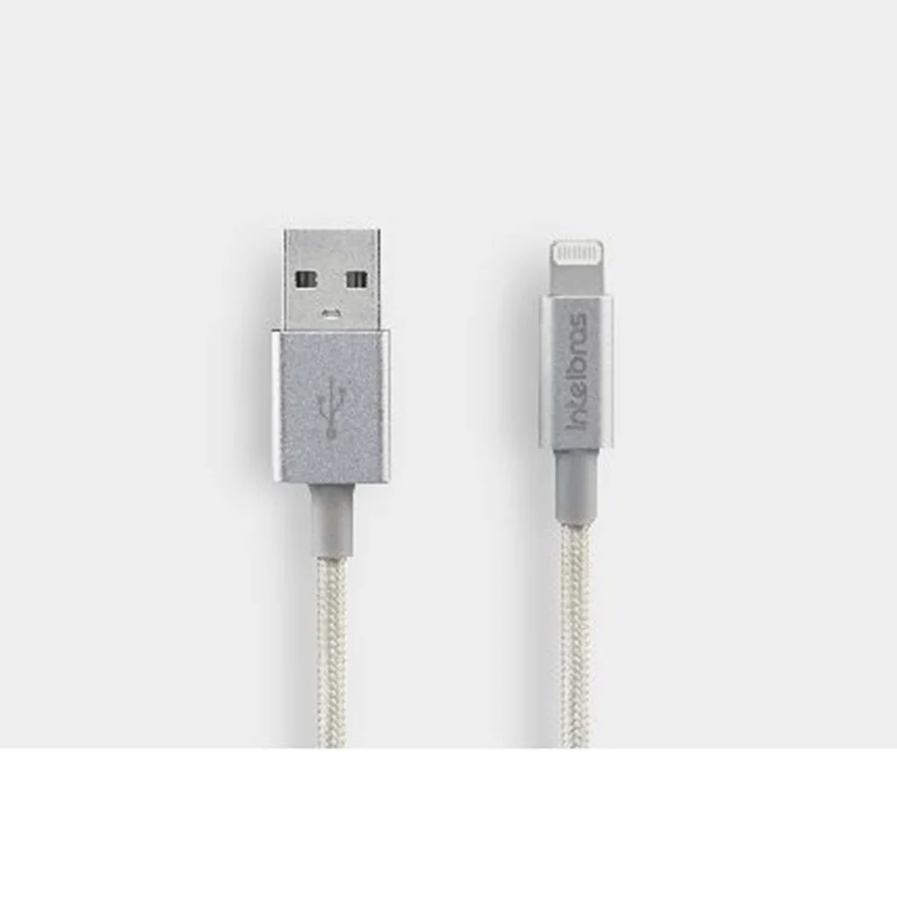 Imagem 4 de 5 do produto Cabo Usb Ligthning 1.5m Nylon Branco Eucl 15nb  Intelbras