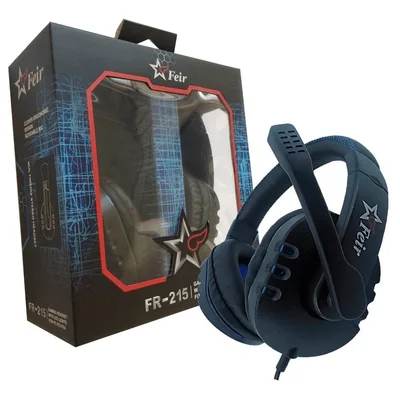 Fone Headset Estéreo Controle Volume Microfone Games Console Pc Notebook Usb Feir Fr-215