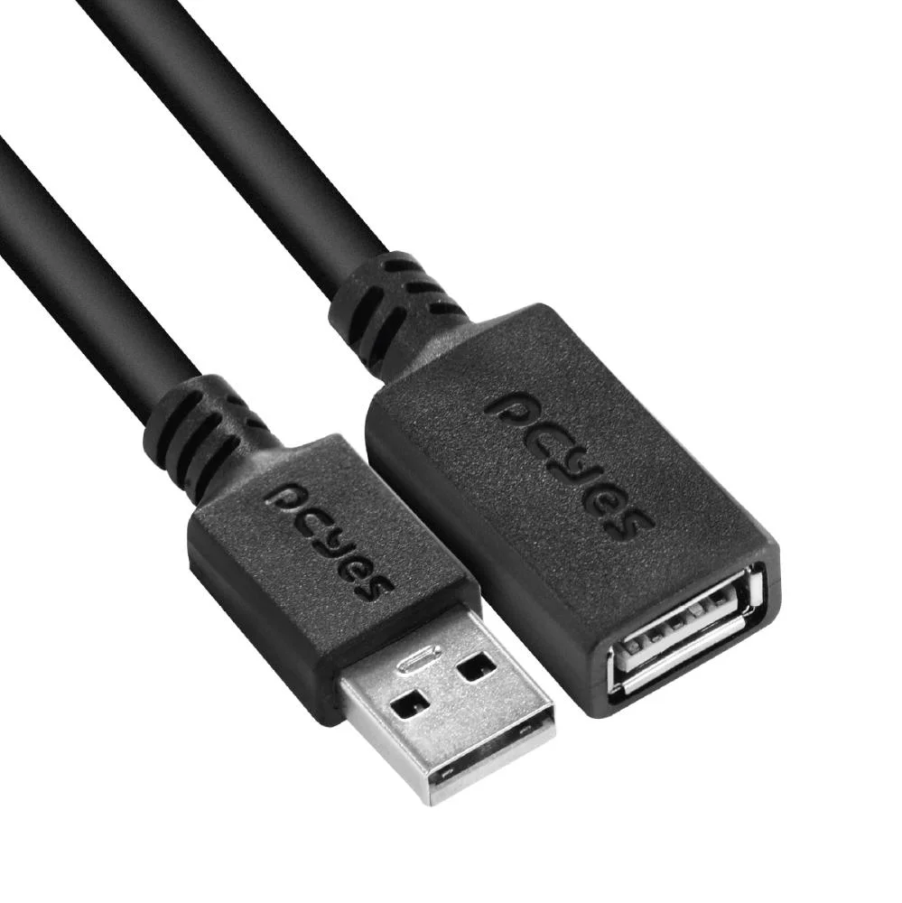 Imagem 2 de 5 do produto Cabo Extensor USB A 2.0 Para USB A 2.0, PCYES 28awg, Puro Cobre, 1Mt - Puamf2-1