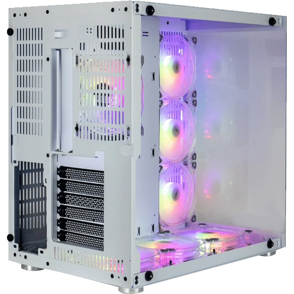 Imagem 2 de 5 do produto Gabinete Gamer Motospeed Hyrax Mid Tower, ATX, Lateral Vidro Temperado, Branco, Sem Fan - HGB700W