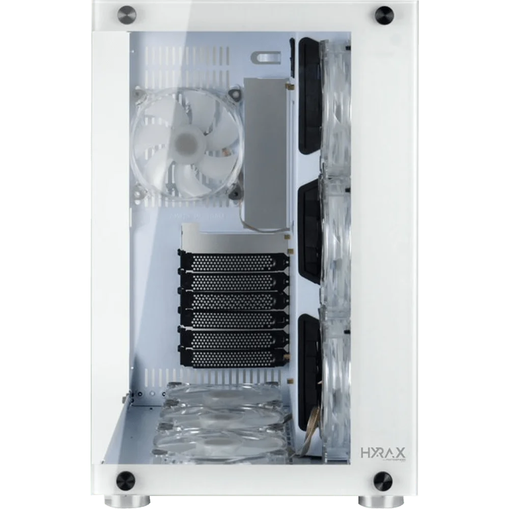 Imagem 5 de 5 do produto Gabinete Gamer Motospeed Hyrax Mid Tower, ATX, Lateral Vidro Temperado, Branco, Sem Fan - HGB700W