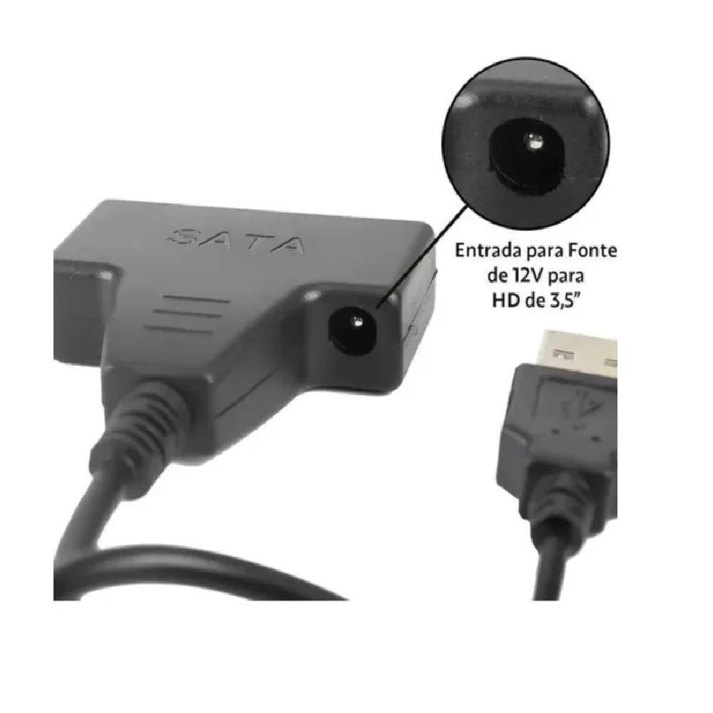 Imagem 3 de 4 do produto Cabo Adaptador USB 3.0 Para SATA III Dex, HD Externo 2.5, 3.5 E SSD