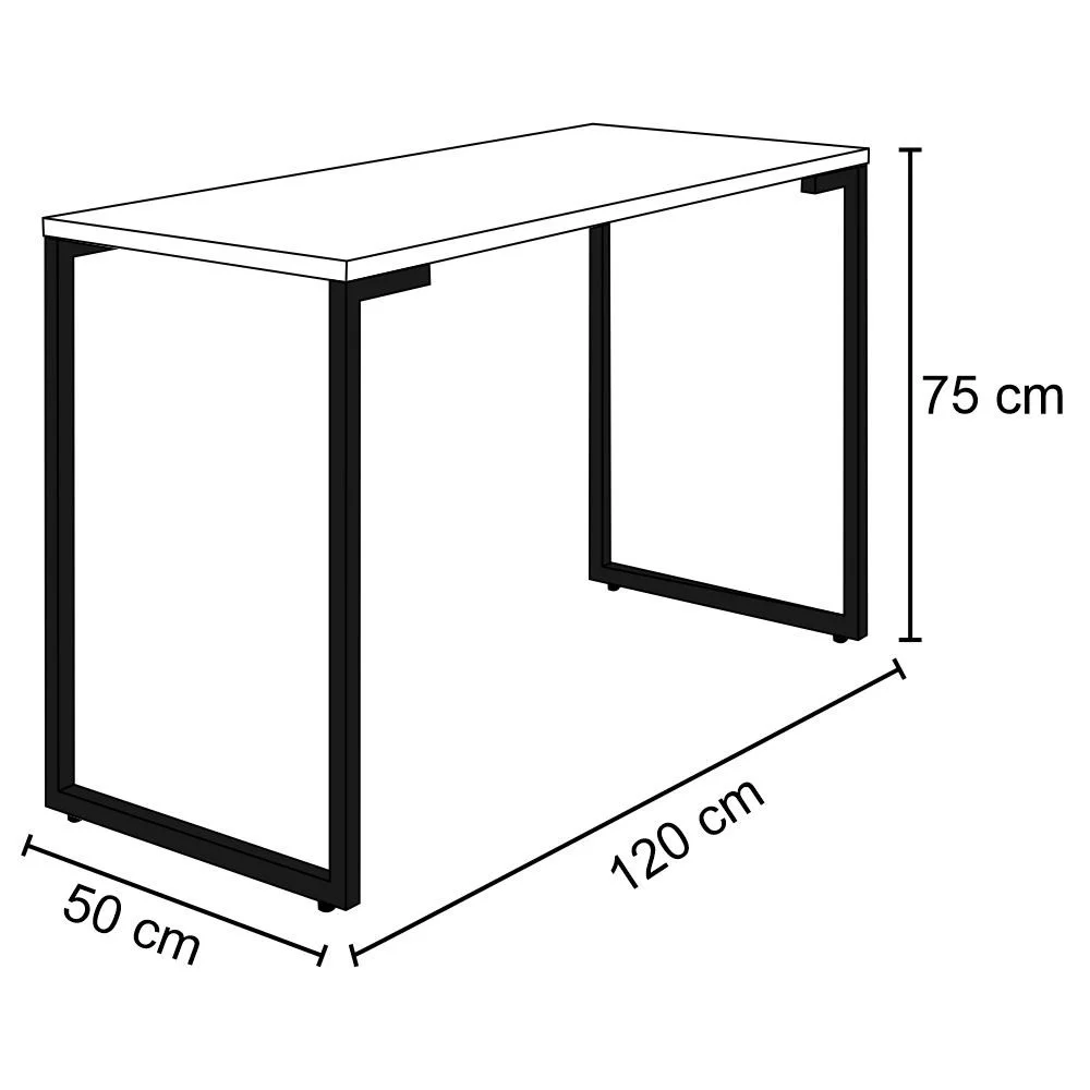 Imagem 4 de 4 do produto Mesa Escritório 120cm Estilo Industrial New Port F02 Nature - Mpozenato