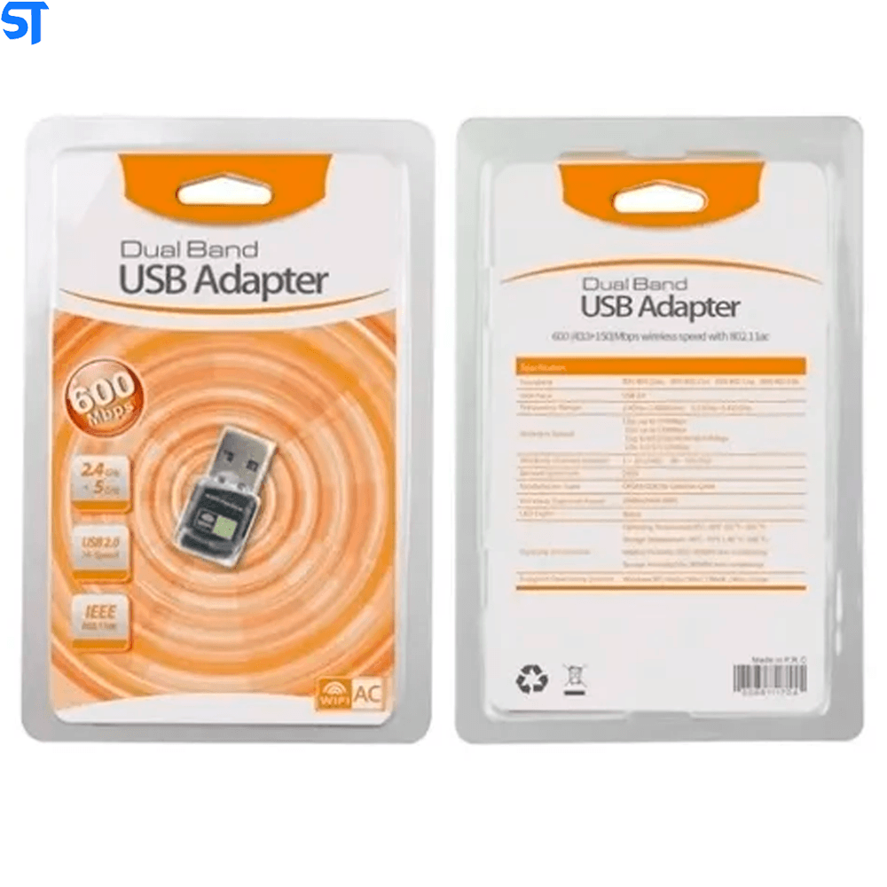 Imagem 5 de 5 do produto Adaptador Wifi Usb 2.0 Dual Band 2.4 E 5ghz 600 Mbps - Easyidea