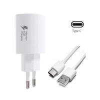 Carregador para Samsung Galaxy A20 A30 A50, Ultra Rápido, Com Cabo Type C - Branco
