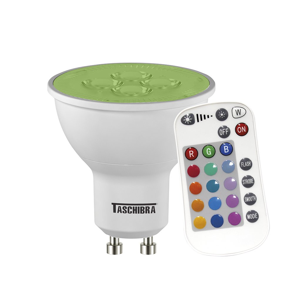 Lâmpada Led Tdl Rgb Ir Gu10 5W Bivolt 1 Un Taschibra