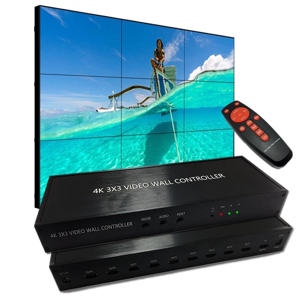 Imagem 2 de 5 do produto Controlador HDMI Win Cabos Video Wall, 1 Entrada, 9 Saídas, 1080P, Suporte 4K, Bivolt