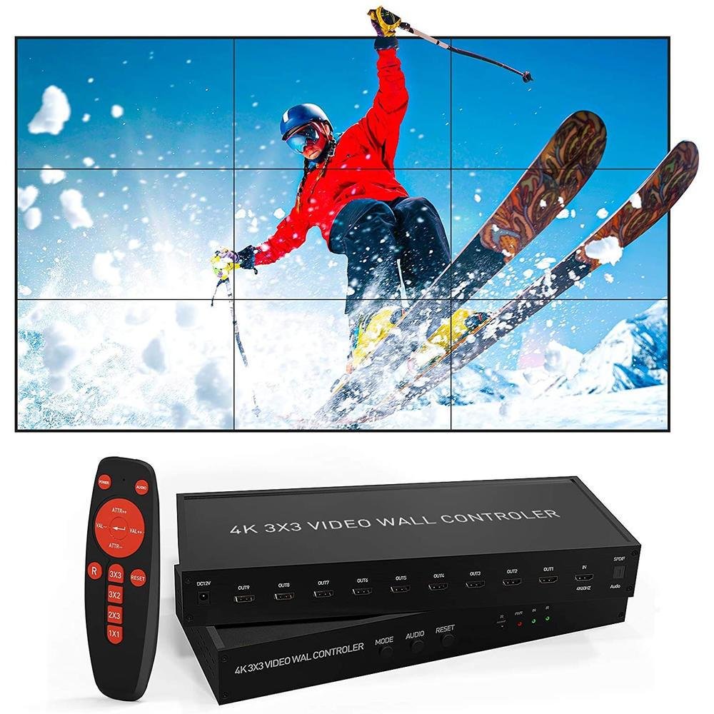 Imagem 3 de 5 do produto Controlador HDMI Win Cabos Video Wall, 1 Entrada, 9 Saídas, 1080P, Suporte 4K, Bivolt