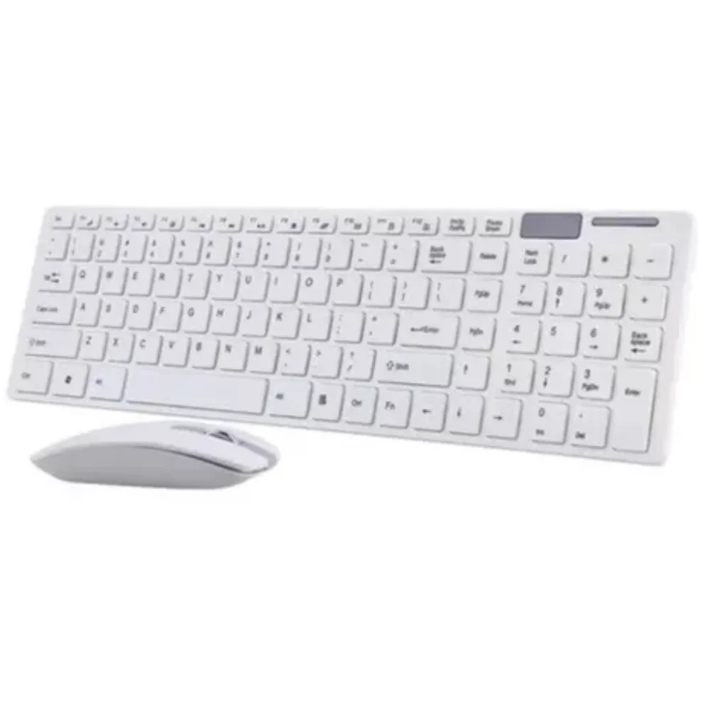 Kit Mouse E Teclado Sem Fio Branco K06 24g