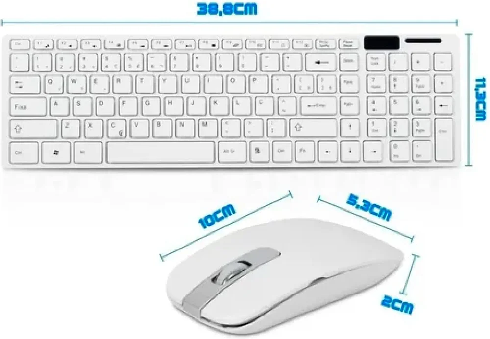 Imagem 5 de 5 do produto Kit Teclado Mouse Wireless S/fio Ultra Slim 2.4 Ghz K-06