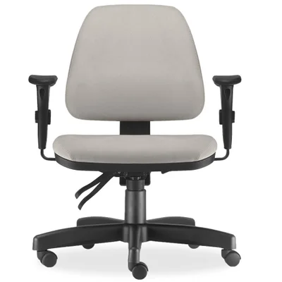 Cadeira De Escritório Giratória, Executiva Ergonômica, Sky L02, Suede Bege - Lyam Decor