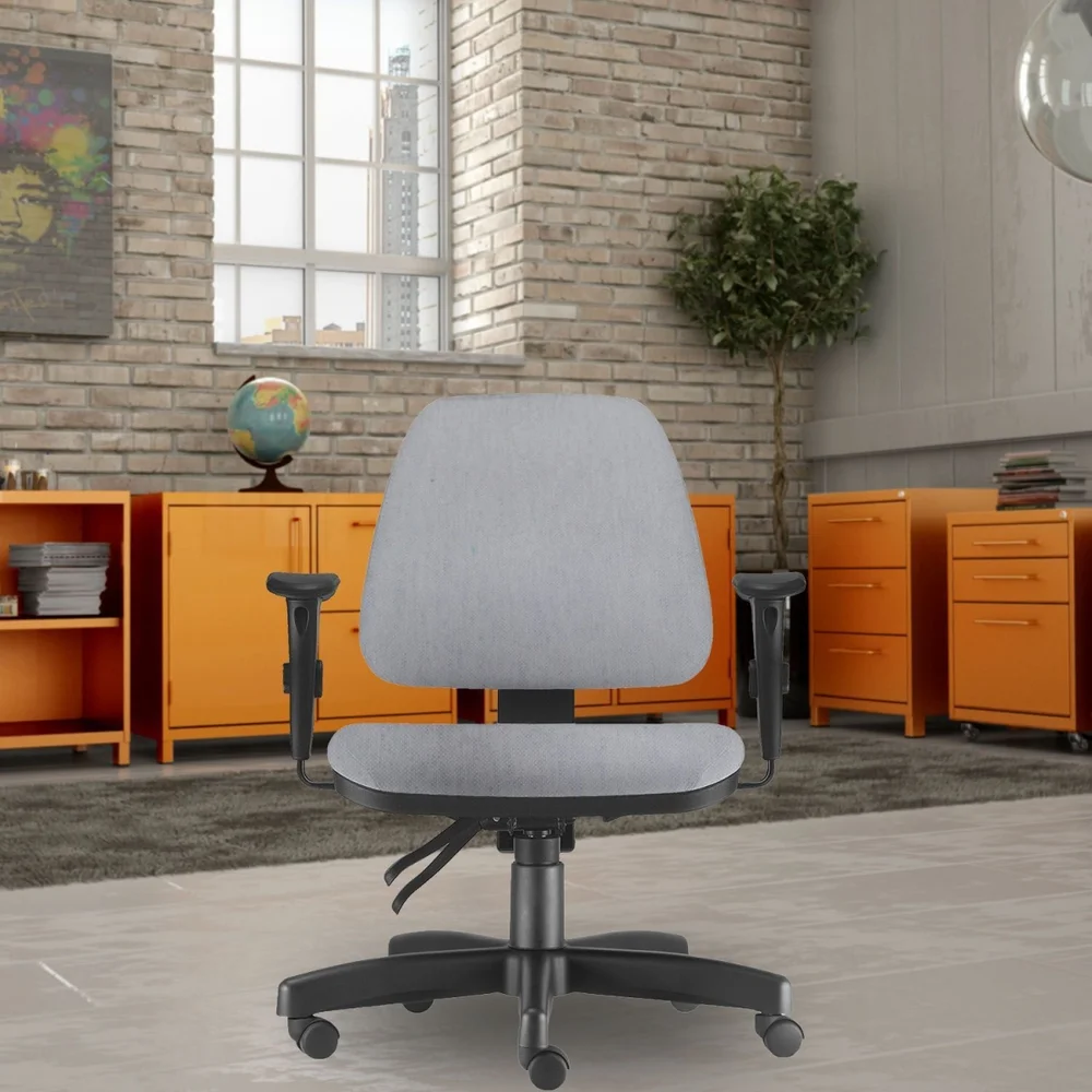 Imagem 1 de 4 do produto Cadeira De Escritório Giratória, Executiva Ergonômica, Sky L02, Linho Cinza - Lyam Decor