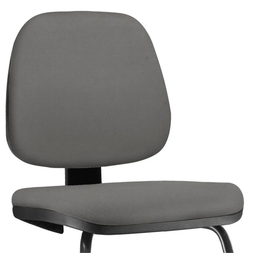 Cadeira Para Escritório Job L02 Fixa, Crepe Cinza - Lyam Decor