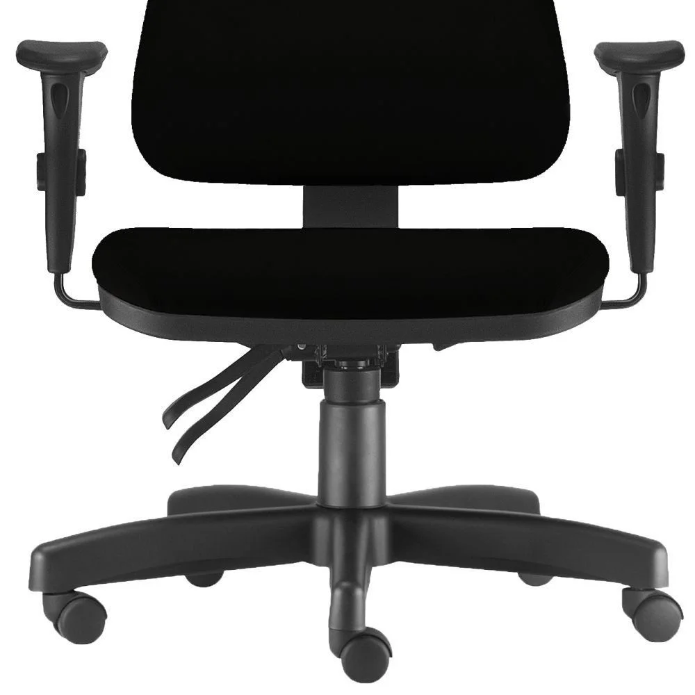 Imagem 3 de 5 do produto Kit - 2 Cadeiras De Escritório Giratória, Executiva Ergonômica, Sky L02, Crepe Preto - Lyam Decor