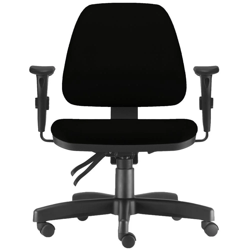 Imagem 5 de 5 do produto Kit - 2 Cadeiras De Escritório Giratória, Executiva Ergonômica, Sky L02, Crepe Preto - Lyam Decor