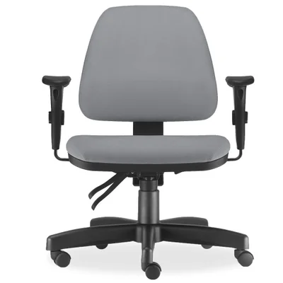 Cadeira De Escritório Giratória Executiva Ergonômica Sky L02 Couro Sintético Cinza - Lyam Decor
