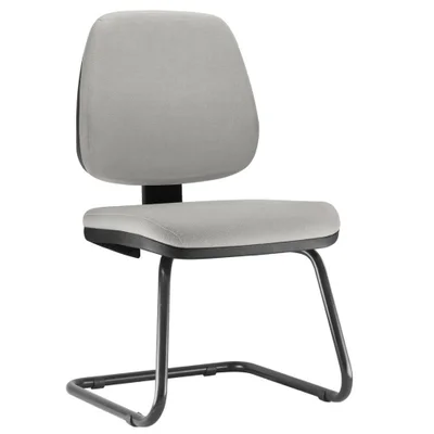 Cadeira Para Escritório Job L02 Fixa Linho Cinza - Lyam Decor