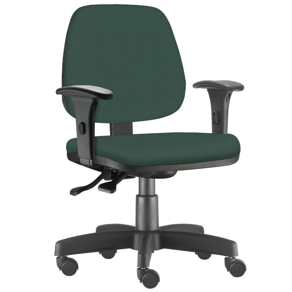 Cadeira Giratória Job L02 Executiva, Ergonômica Escritório, Crepe Verde Musgo - Lyam Decor