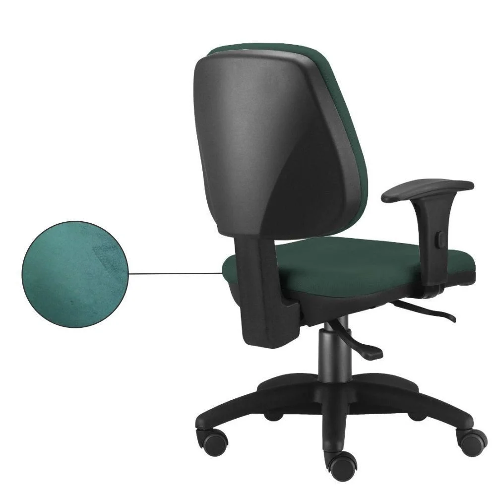 Cadeira Giratória Job L02 Executiva, Ergonômica Escritório, Crepe Verde Musgo - Lyam Decor