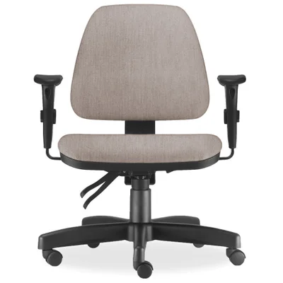 Cadeira De Escritório Giratória Executiva, Ergonômica Sky L02, Linho Bege - Lyam Decor