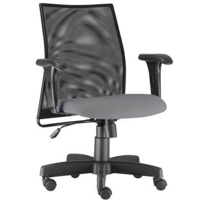 Cadeira De Escritório Giratória Executiva Ergonômica Liss L02 Couro Sintético Cinza - Lyam Decor