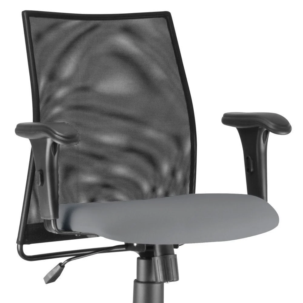 Imagem 4 de 4 do produto Cadeira De Escritório Giratória Executiva Ergonômica Liss L02 Couro Sintético Cinza - Lyam Decor