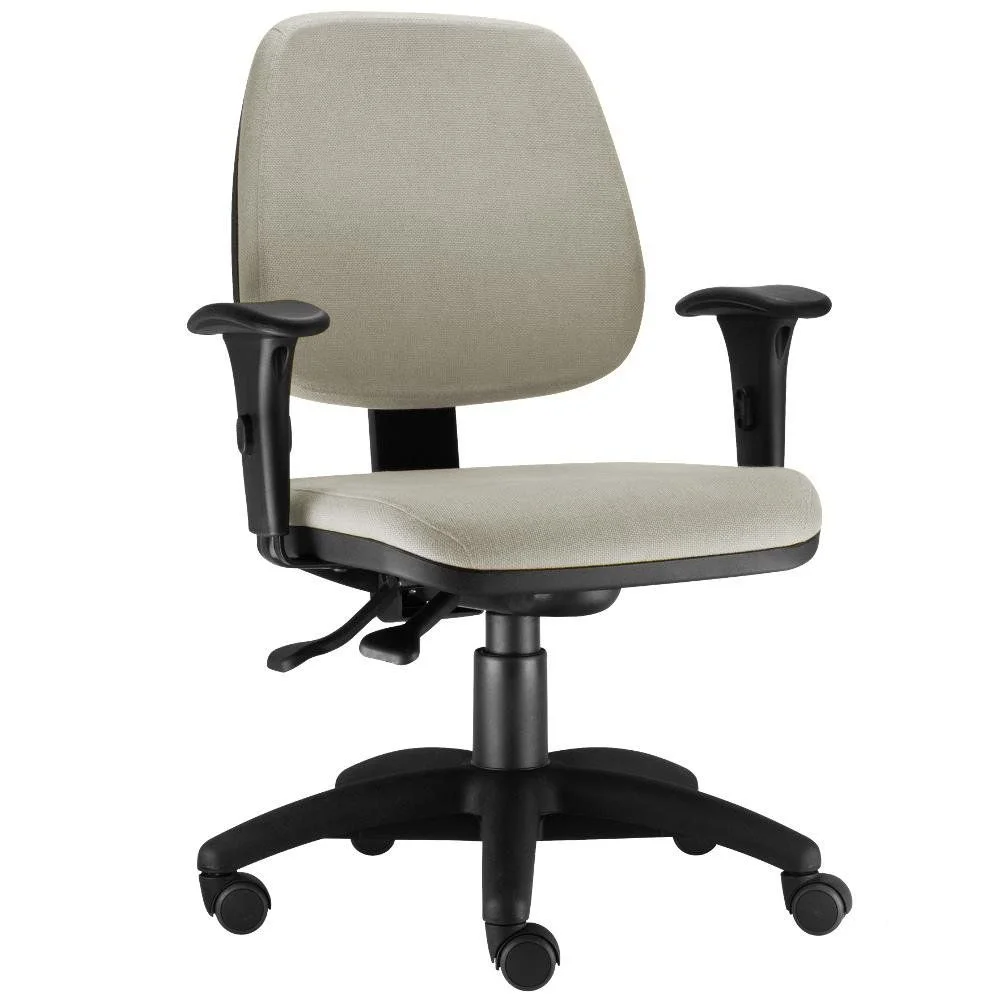Kit 02 Cadeiras Giratória Job L02 Executiva, Ergonômica, Suede Bege - Lyam Decor