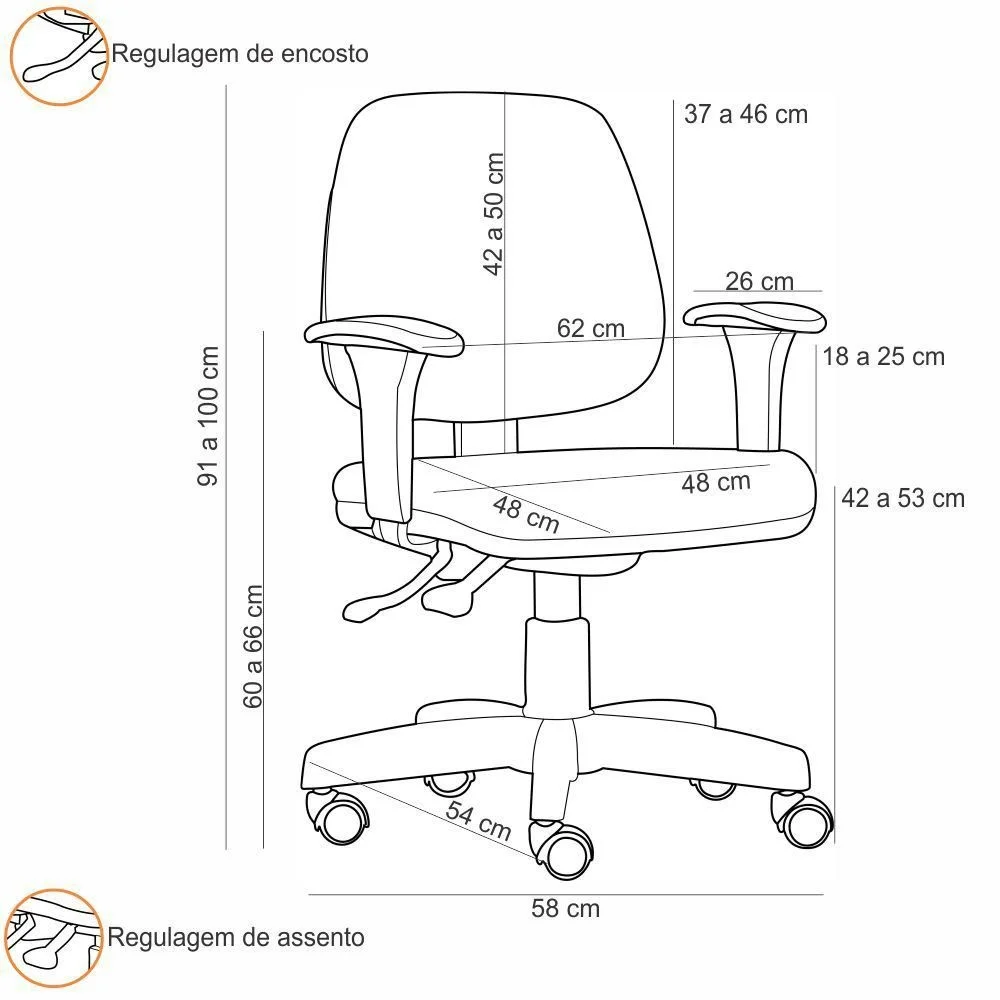 Kit 02 Cadeiras Giratória Job L02 Executiva, Ergonômica, Suede Bege - Lyam Decor