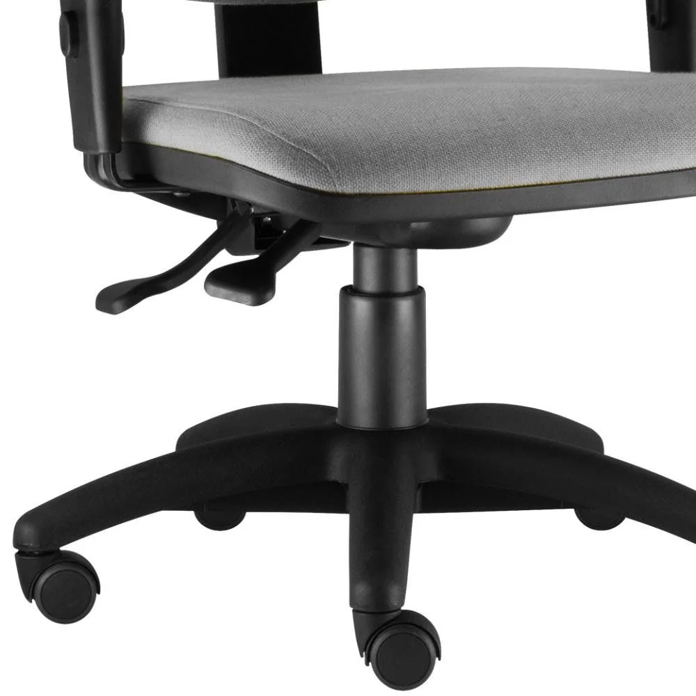 Imagem 3 de 4 do produto Cadeira Giratória Job L02, Executiva Ergonômica, Escritório, Crepe Cinza - Lyam Decor