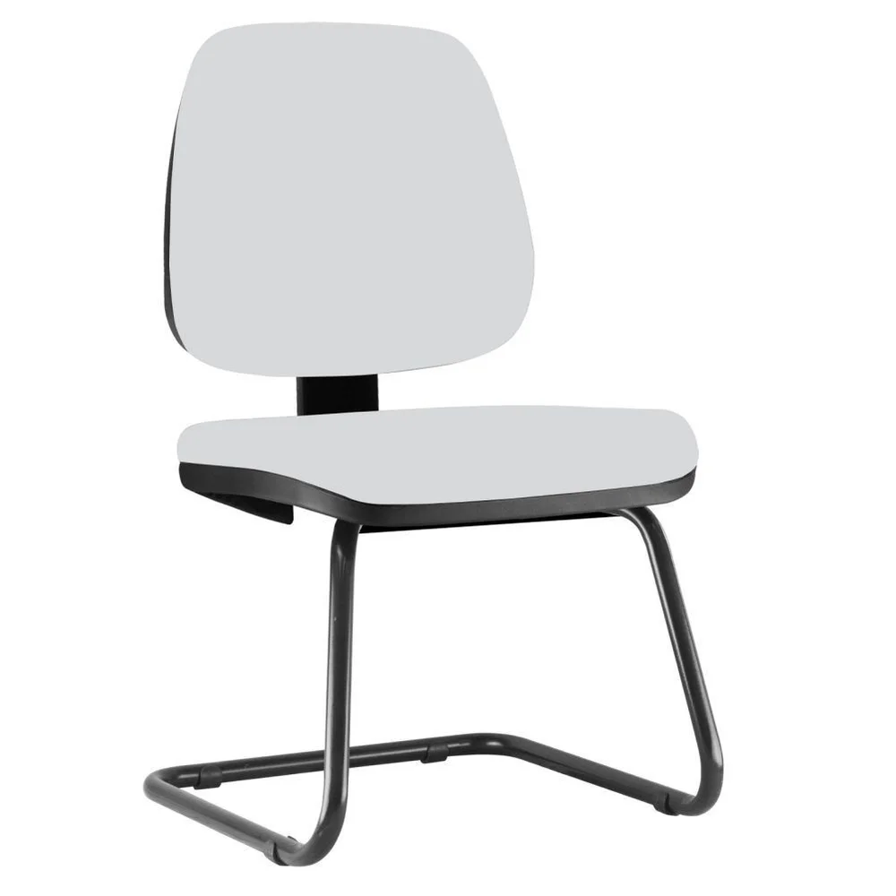 Imagem 5 de 5 do produto Cadeira Para Escritório Job L02 Fixa, Couro Sintético Branco - Lyam Decor
