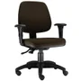 Kit - 02 Cadeiras Giratória Job L02, Executiva Ergonômica, Suede Marrom - Lyam Decor