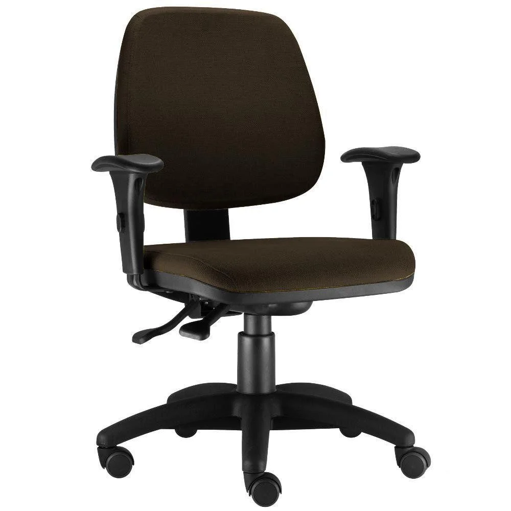 Kit - 02 Cadeiras Giratória Job L02, Executiva Ergonômica, Suede Marrom - Lyam Decor