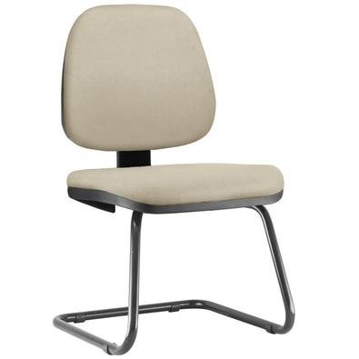 Cadeira Para Escritório Job L02 Fixa, Suede Bege - Lyam Decor