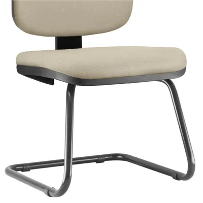 Cadeira Para Escritório Job L02 Fixa, Suede Bege - Lyam Decor — foto 3