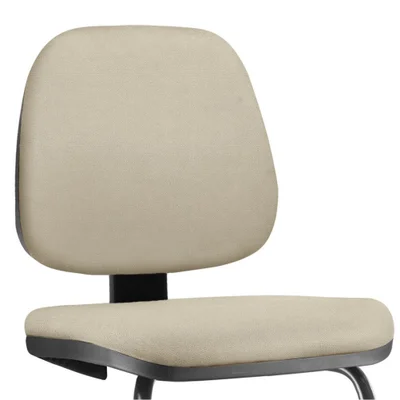 Cadeira Para Escritório Job L02 Fixa, Suede Bege - Lyam Decor — foto 4