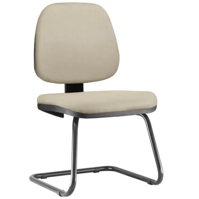 Cadeira Para Escritório Job L02 Fixa, Suede Bege - Lyam Decor — foto 5